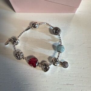 Pandora Essence Beaded Snake Chain Bracelet w/ 7 Charms